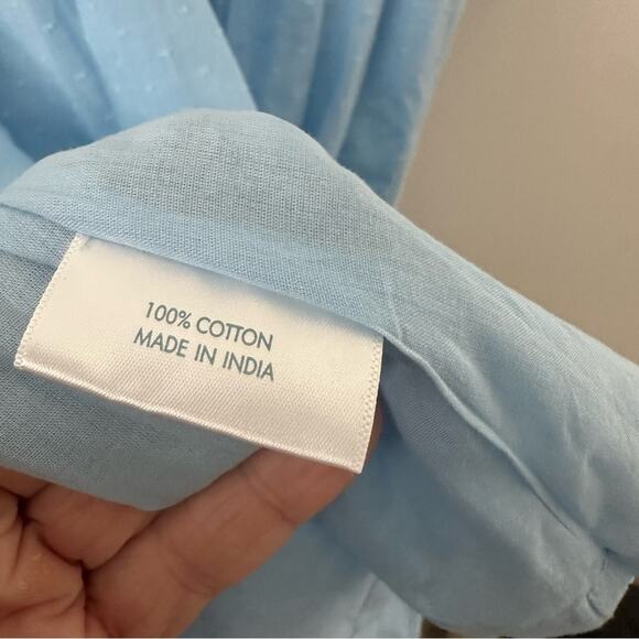 Lake Blue Sleeveless Swiss Dot Square Neck Sundress Size Small - Picture 8 of 8